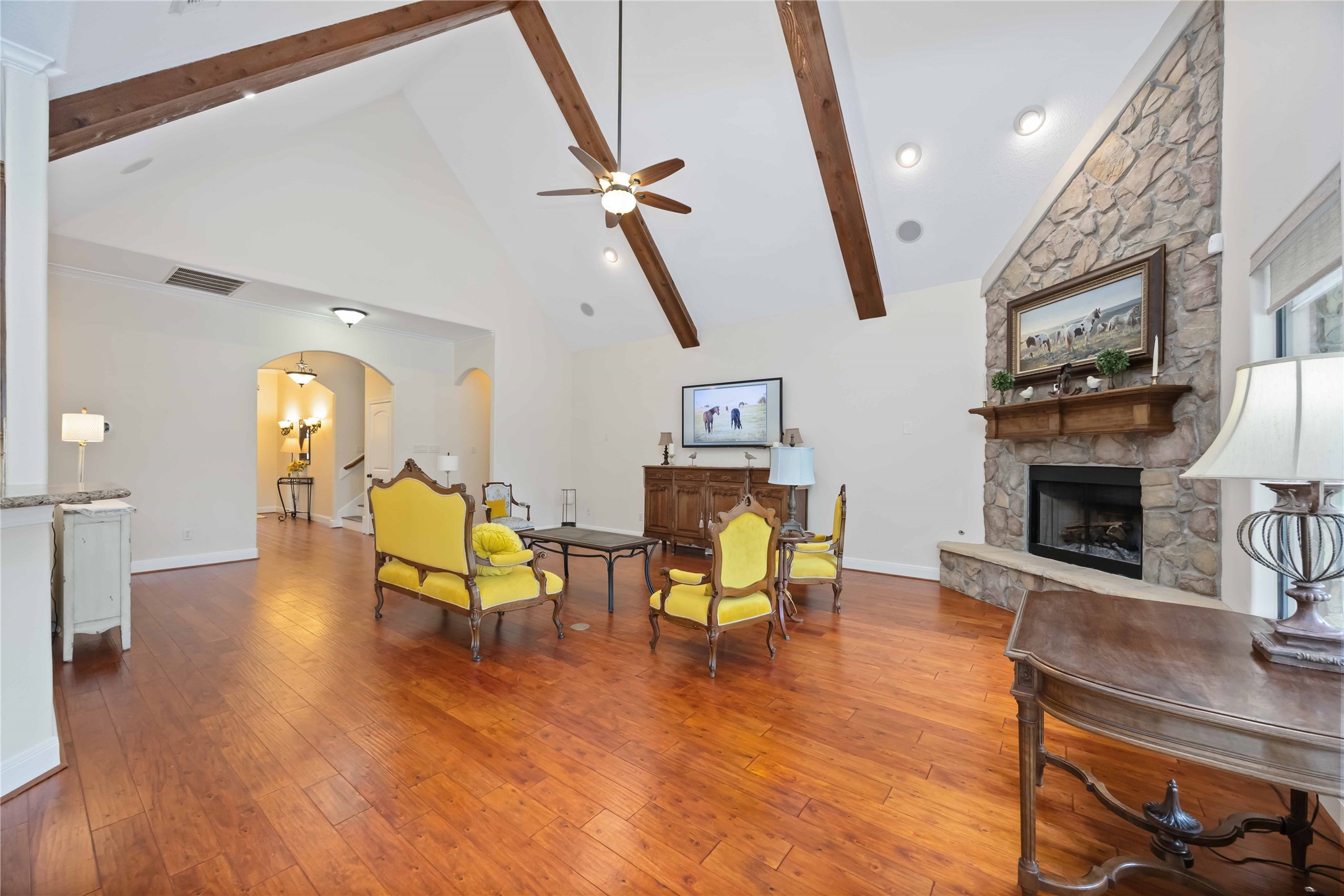 1809 St Beulah Chapel Road Montgomery, TX 77316 - Photo 8 of 50 a living room with furniture and a fireplace