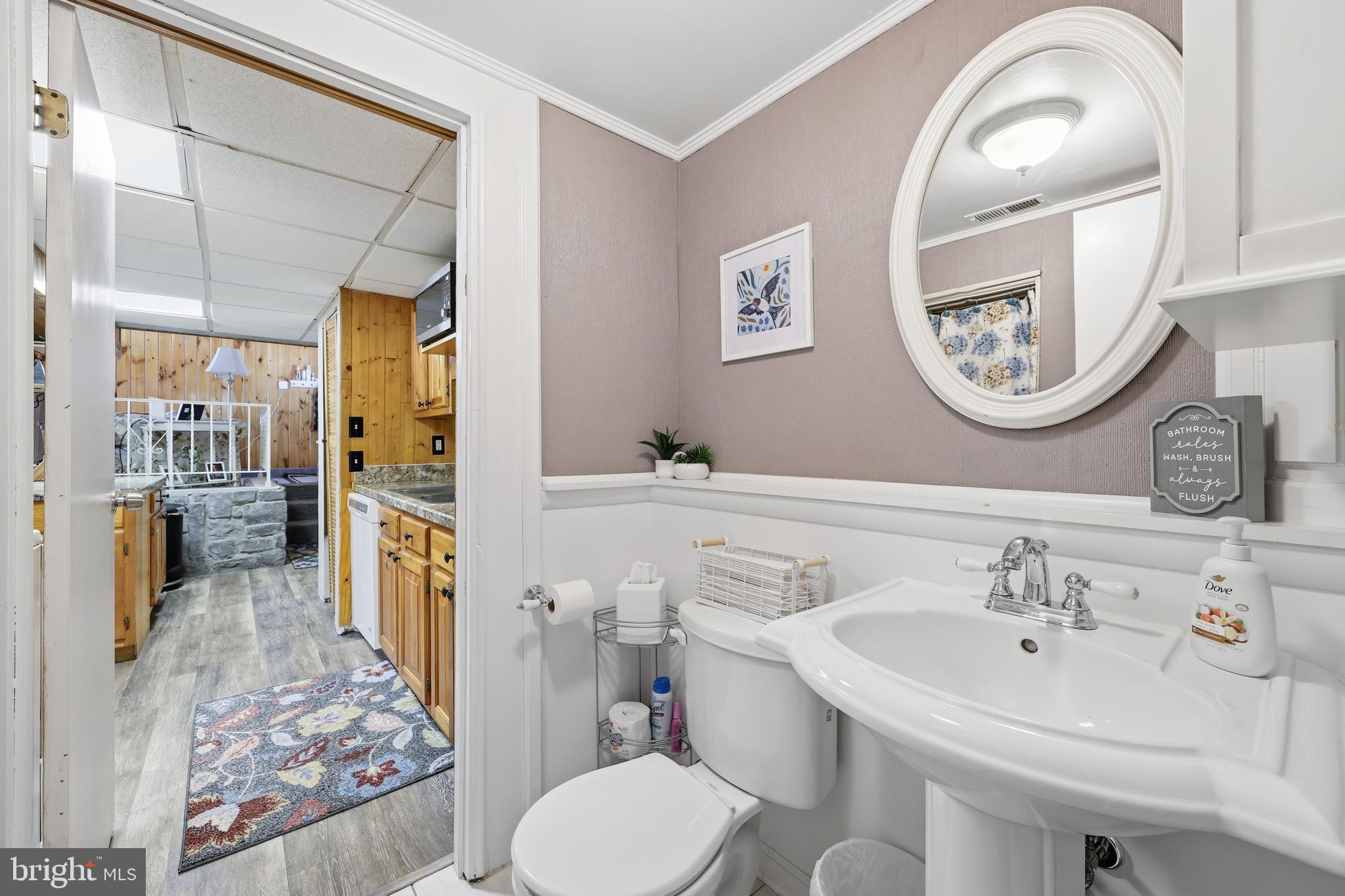 55 Plymouth Road Hammonton, NJ 08037 - Photo 35 of 45 a spacious bathroom with a toilet a sink and a mirror