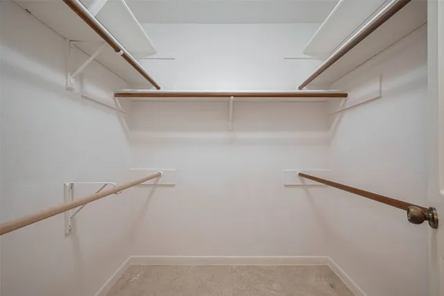 a view of small space with racks on the wall