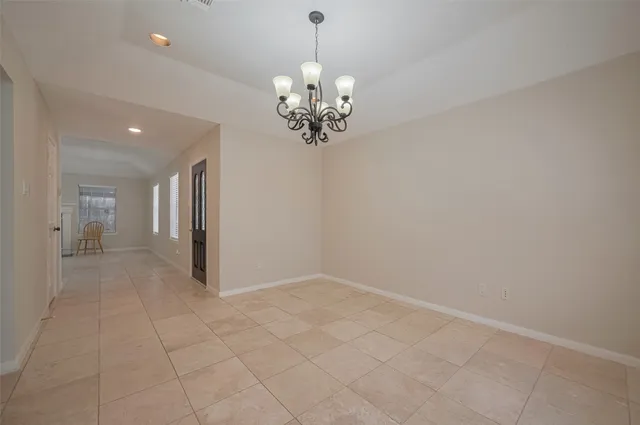a view of a chandelier in a room