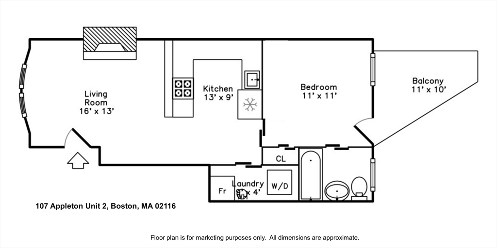 107 Appleton Street, Unit 2 Boston, MA 02116 - Photo 15 of 15 Gallery Image 15