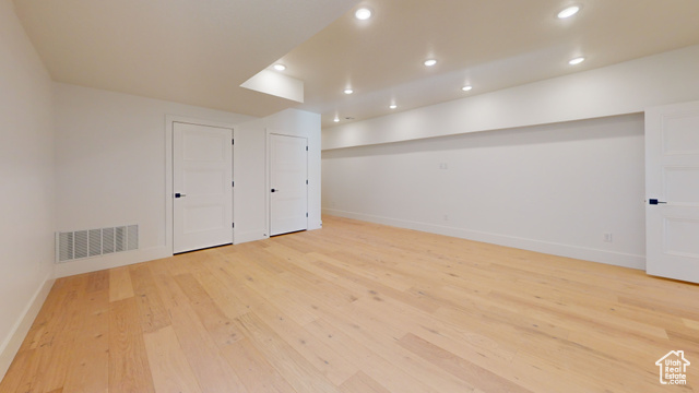 683 North Heritage Street Mapleton, UT 84664 - Photo 40 of 40 Finished below grade area with light wood finished floors and recessed lighting