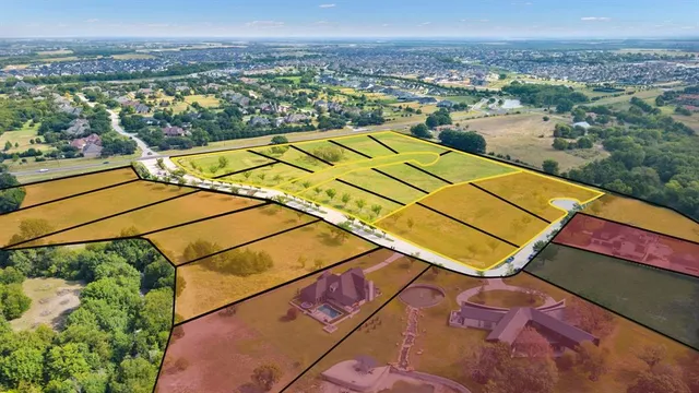 an aerial view of a swimming pool