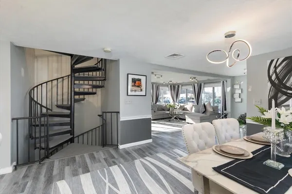 a living room with furniture