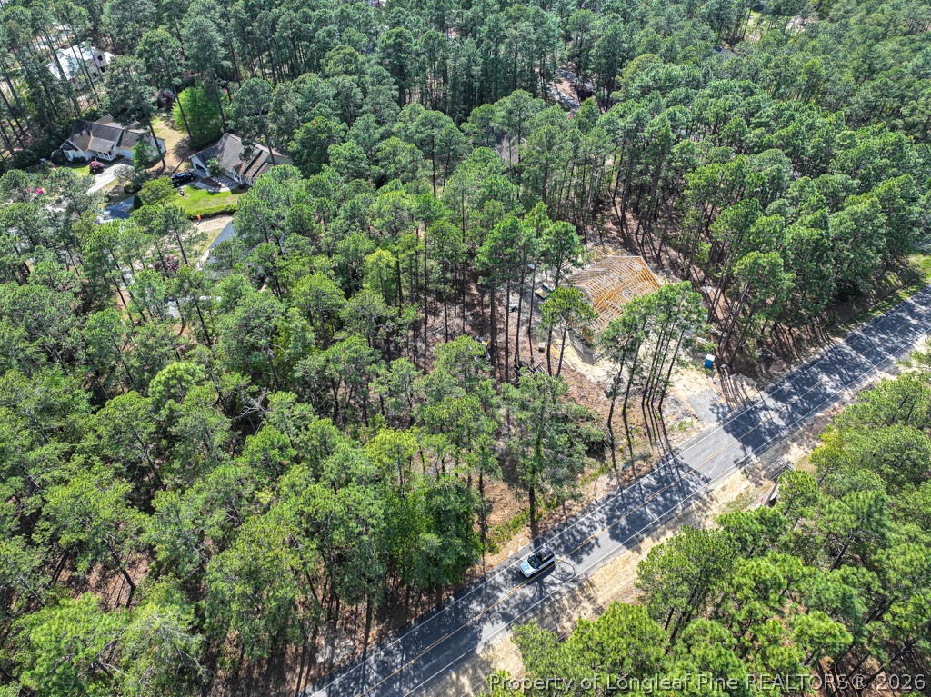 26720 Peach Orchard Road Wagram, NC 28396 - Photo 9 of 18 an aerial view of residential house with outdoor space and trees all around