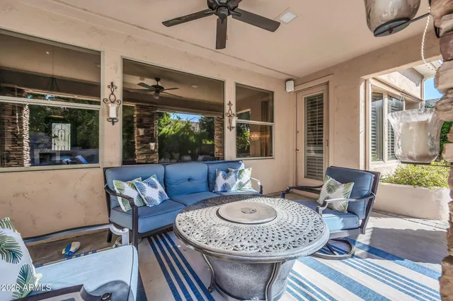a aerial view of a house with a yard
