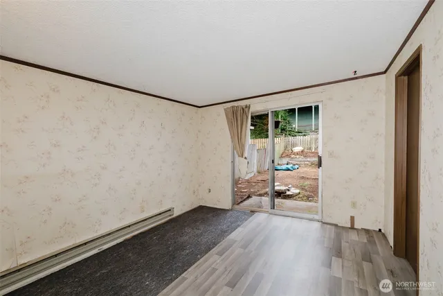 an empty room with closet