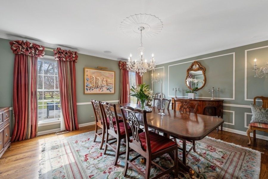 34 Longmeadow Road Winnetka, IL 60093 - Photo 9 of 35 a view of a dining room with furniture and chandelier