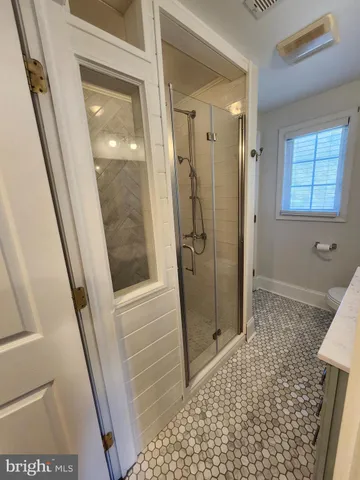 a bathroom with a shower