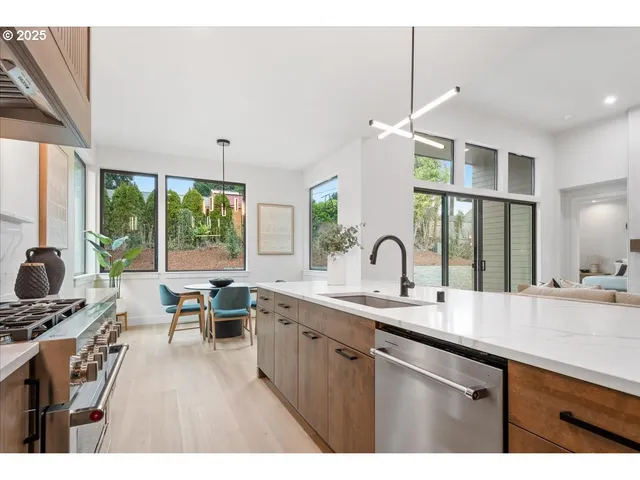 a kitchen with lots of counter top space