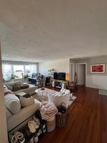 a living room with furniture or couch and a fireplace