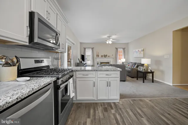 a kitchen with stainless steel appliances granite countertop a stove and a sink