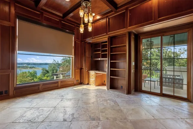 a view of a lake in front of house