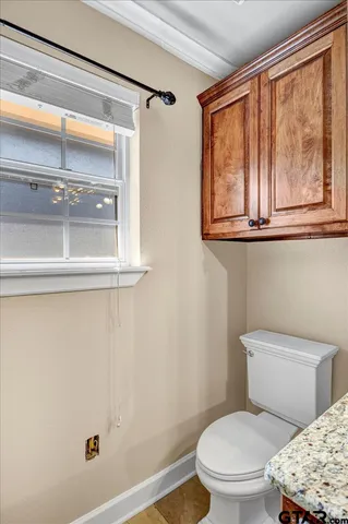a white toilet sitting next to a window