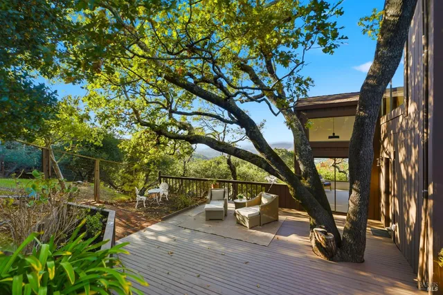a view of outdoor space with seating area