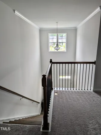 a view of hallway with windows