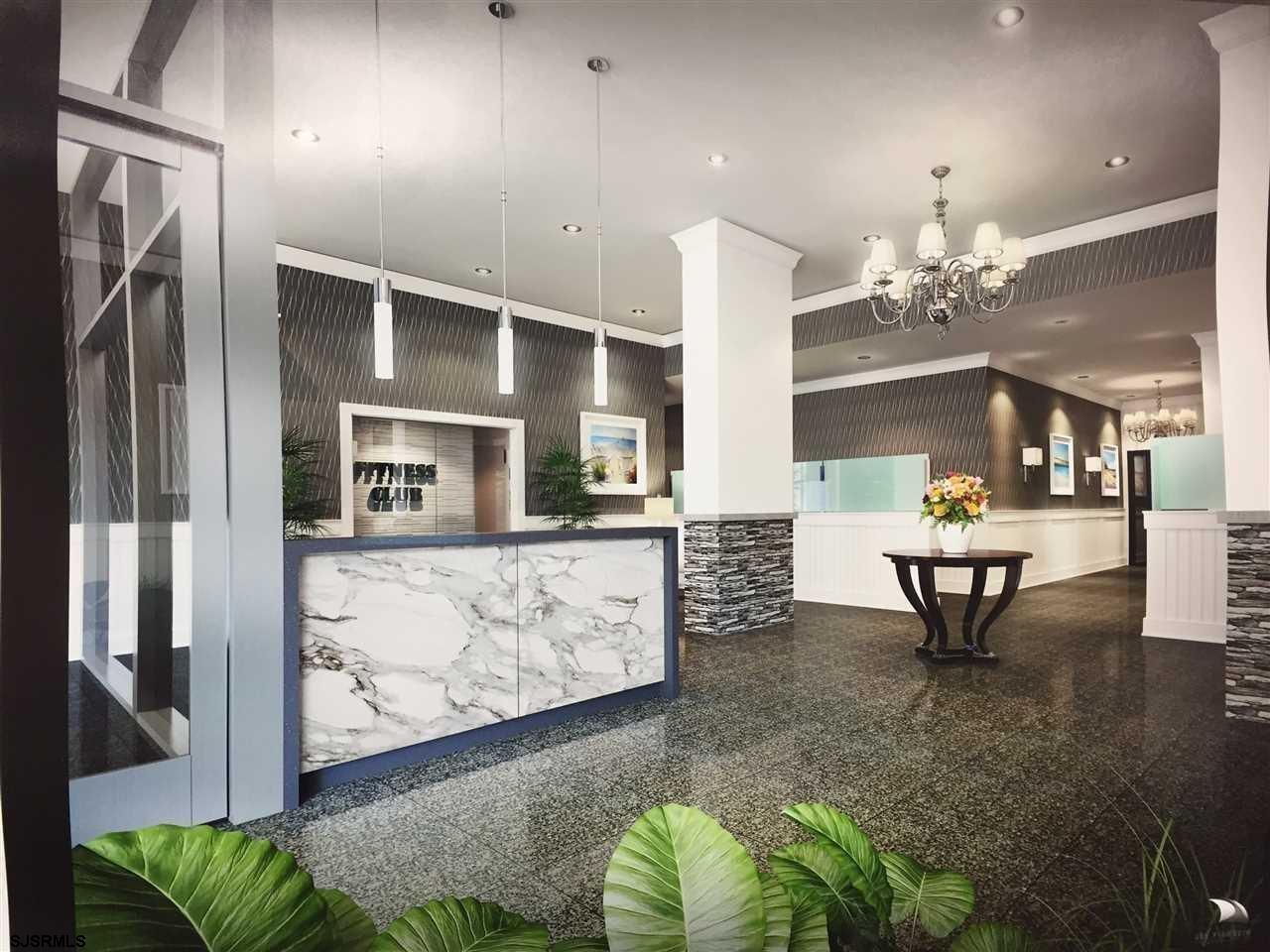 9400 Atlantic Avenue, Unit 912 Margate City, NJ 08402 - Photo 16 of 31 a living room with fireplace furniture and a chandelier