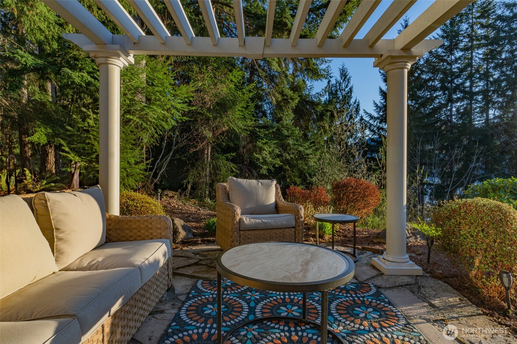 6323 North Lake Cushman Road Hoodsport, WA 98548 - Photo 8 of 40 a outdoor living space with furniture and garden view