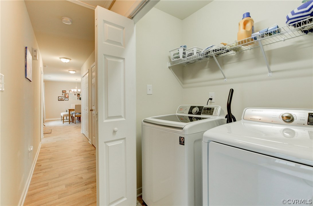 9607 Gdn Rdg Trace Chesterfield, VA 23832 - Photo 20 of 25 a view of storage and utility room with washer and dryer