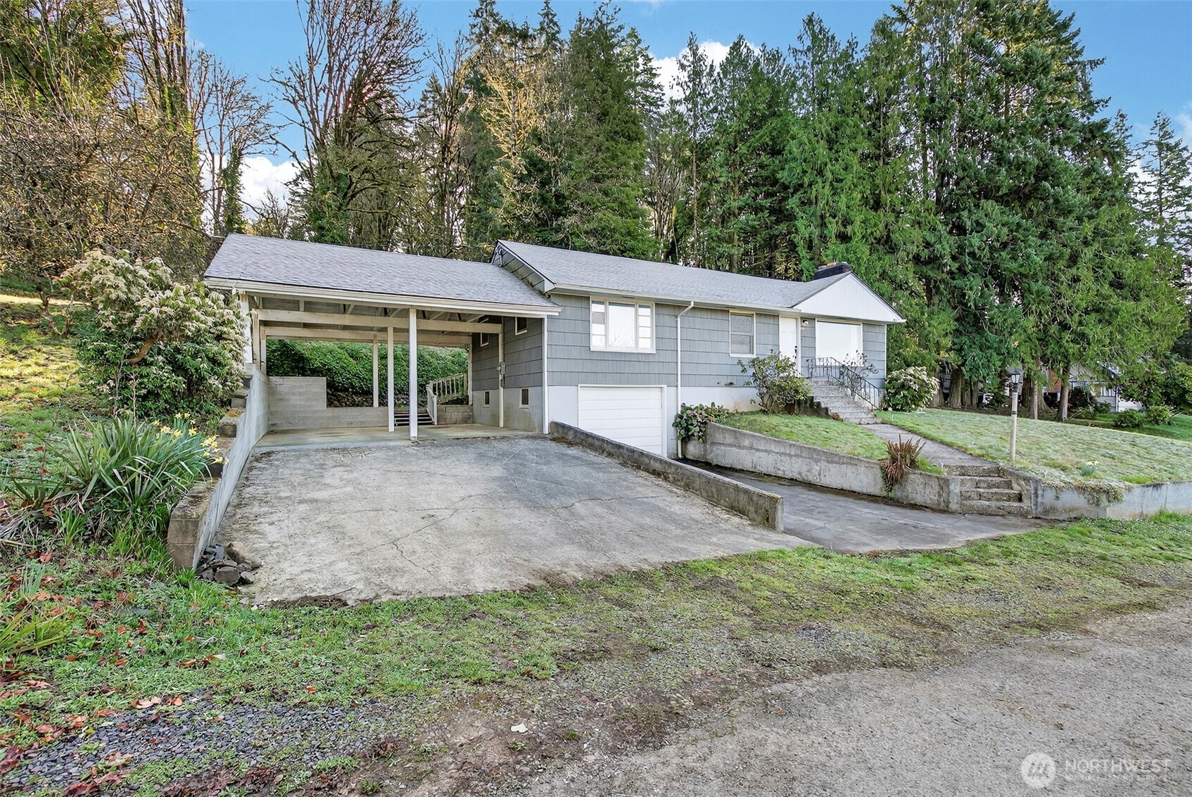 312 Southeast 2nd Street Winlock, WA 98596 - Photo 31 of 40 a view of a house with a yard and large trees