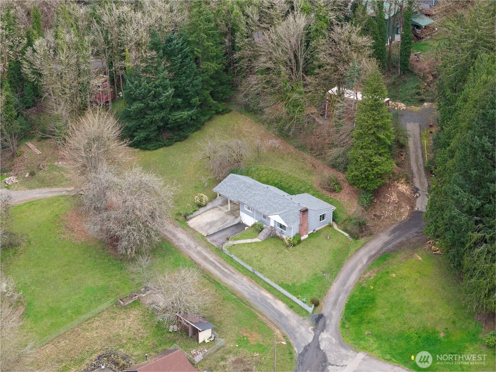 312 Southeast 2nd Street Winlock, WA 98596 - Photo 36 of 40 an aerial view of a house with a yard