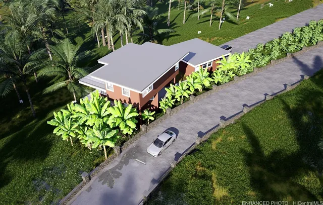 a view of a flower garden in a garden