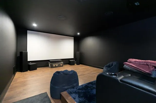 a view of a projector room with projector