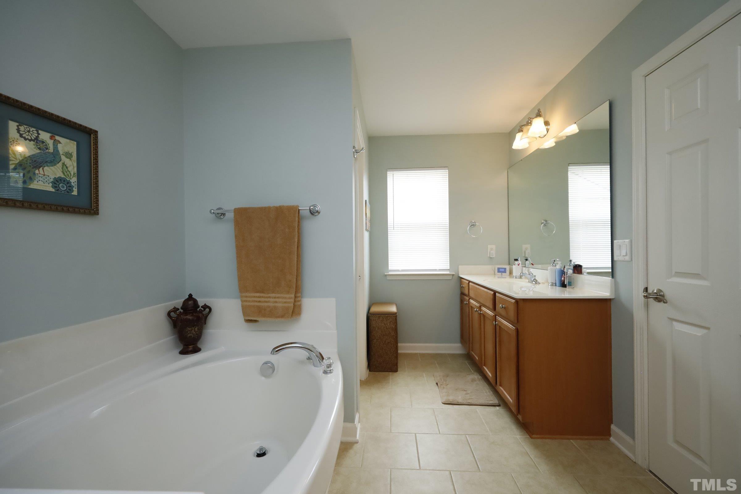 5325 Glass Ridge Road Raleigh, NC 27616 - Photo 24 of 42 a bathroom with a tub sink and mirror