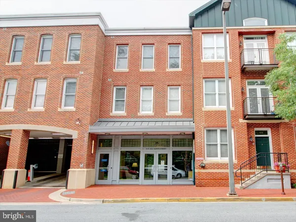 front view of a brick building