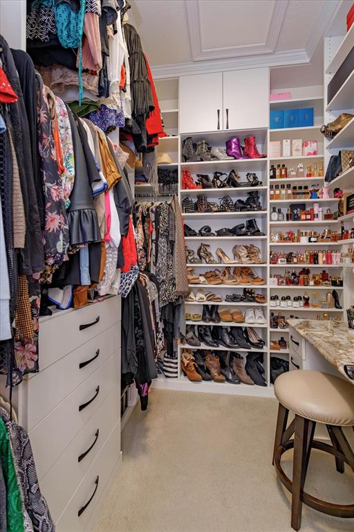 5719 Emerson Pointe Way Orlando, FL 32819 - Photo 23 of 50 a view of walk in closet with clothes and shoes