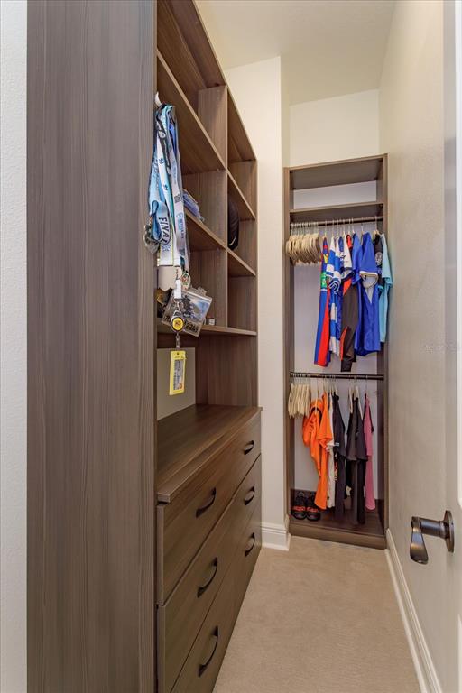 5719 Emerson Pointe Way Orlando, FL 32819 - Photo 38 of 50 a view of walk in closet with clothes and shoes