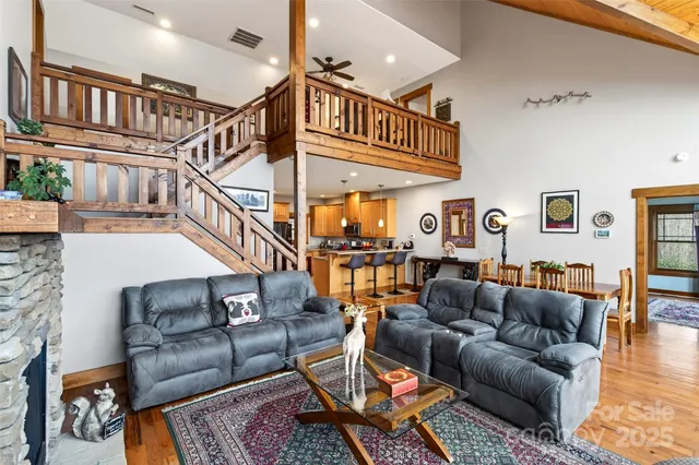 a living room with furniture