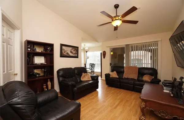 a living room with furniture