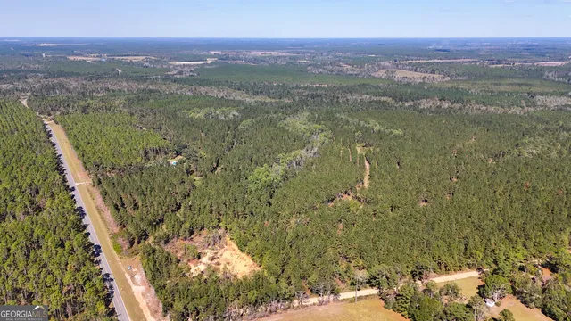 a view of a lake with a city