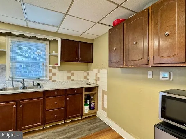 a utility room with cabinets