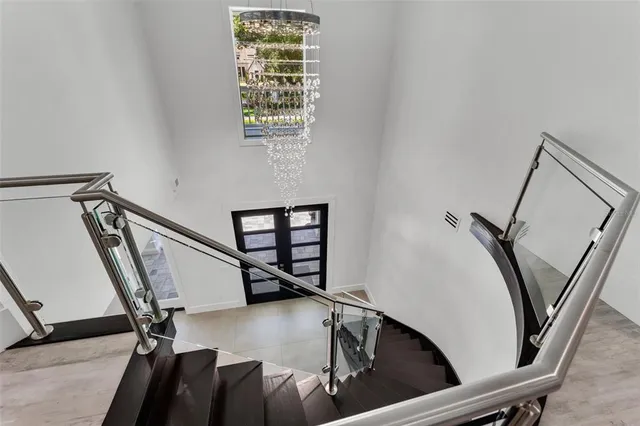 a view of a lake with a nearby beach