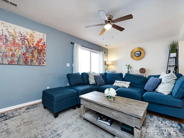 a living room with furniture