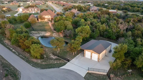 an aerial view of a house