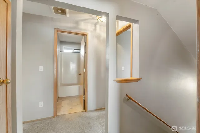 view of a bathroom from a hallway