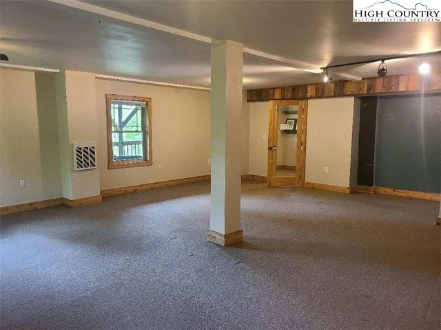 an empty room with a window