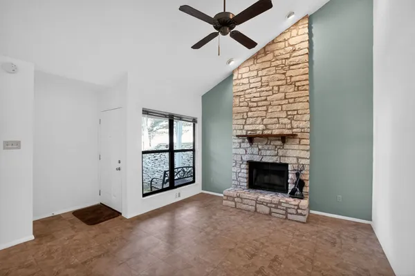 an empty room with windows