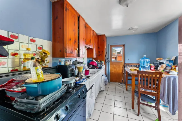 a view of a car parked in parking lot