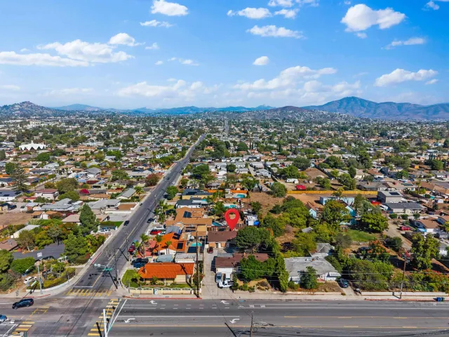 an aerial view of multiple house