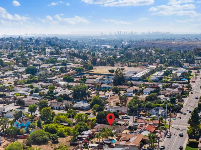 an aerial view of a city