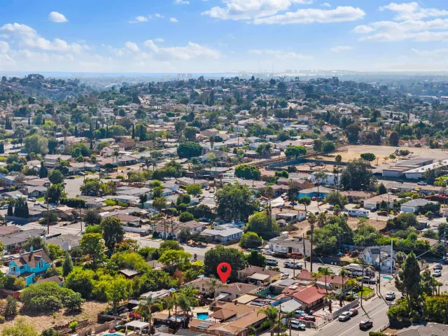 an aerial view of multiple house