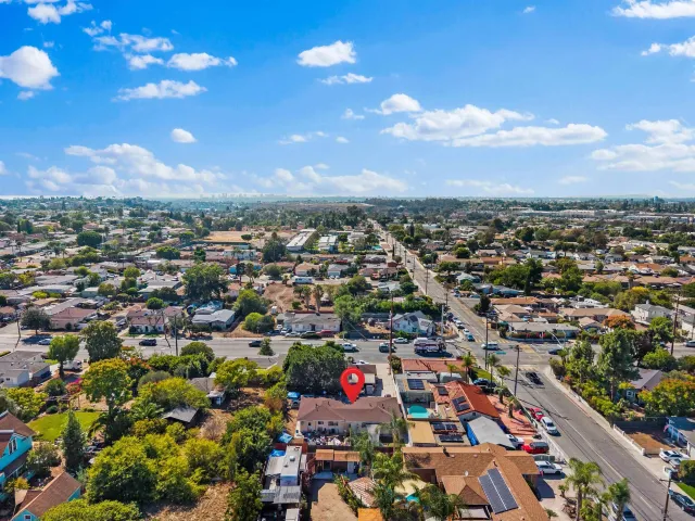 an aerial view of multiple house