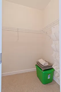 a room with a small window