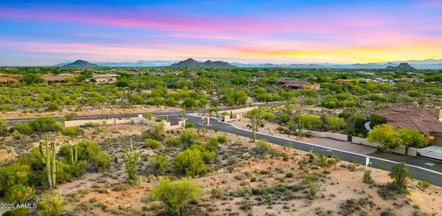 a view of a city with mountain