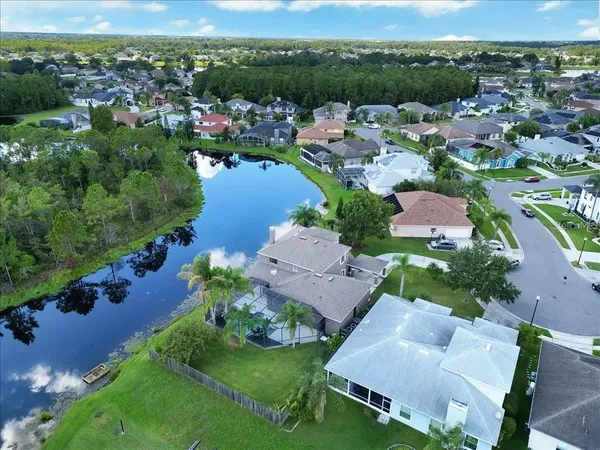 an aerial view of multiple house