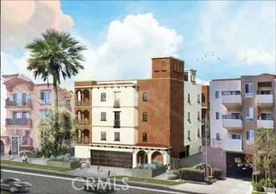a front view of a building with street view